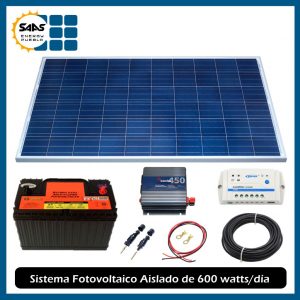 Sistema Fotovoltaico Aislado de 600 watts/día