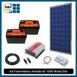 Sistema Fotovoltaico Aislado de 1000 watts/día