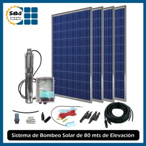 Sistema de Bombeo de Agua Solar de 80 mts de Elevación