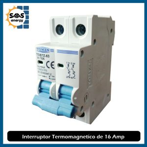 Interruptor Termomagnético de 16 Amp 2 Polos - Saas Energy Puebla
