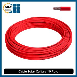 50 Metros de Cable Fotovoltaico Calibre 10 Rojo