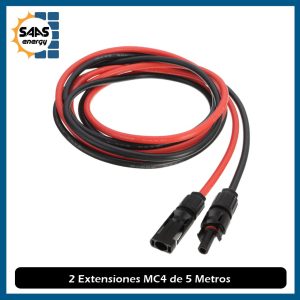 2 Extensiones MC4 de 5 Metros