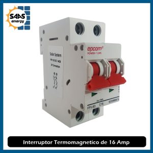 Interruptor Termomagnético de 16 Amp 2p Epcom - Saas Energy Puebla